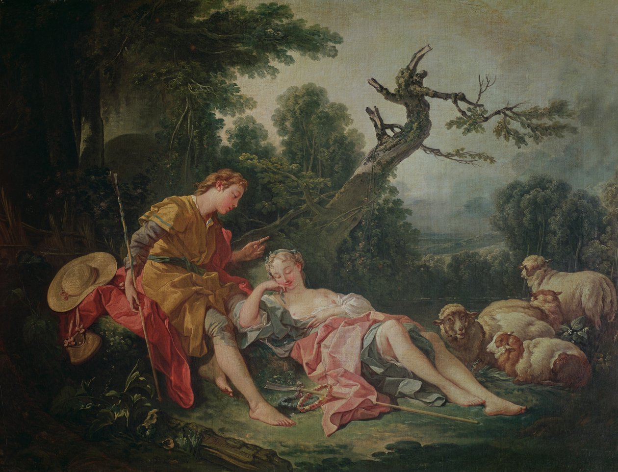 Az alvó pásztorlány alkotó: François Boucher