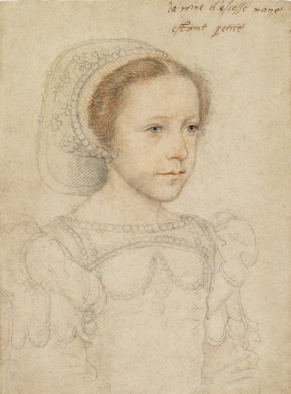 Mária, skót királynő portréja, 1549 körül (fekete-vörös kréta) alkotó: François Clouet