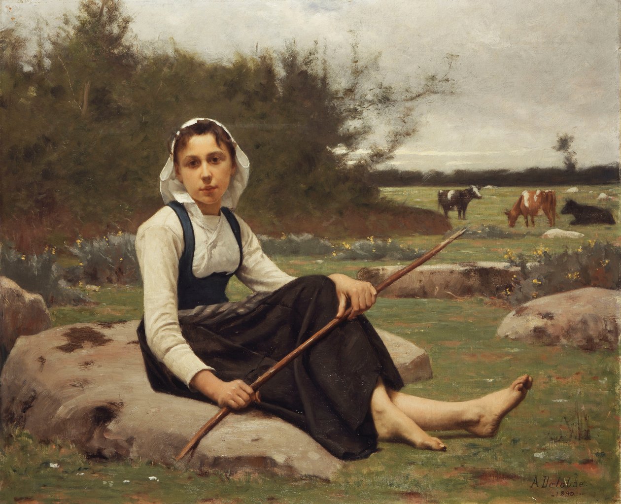 Pásztorlány, 1890 alkotó: François Alfred Delobbe