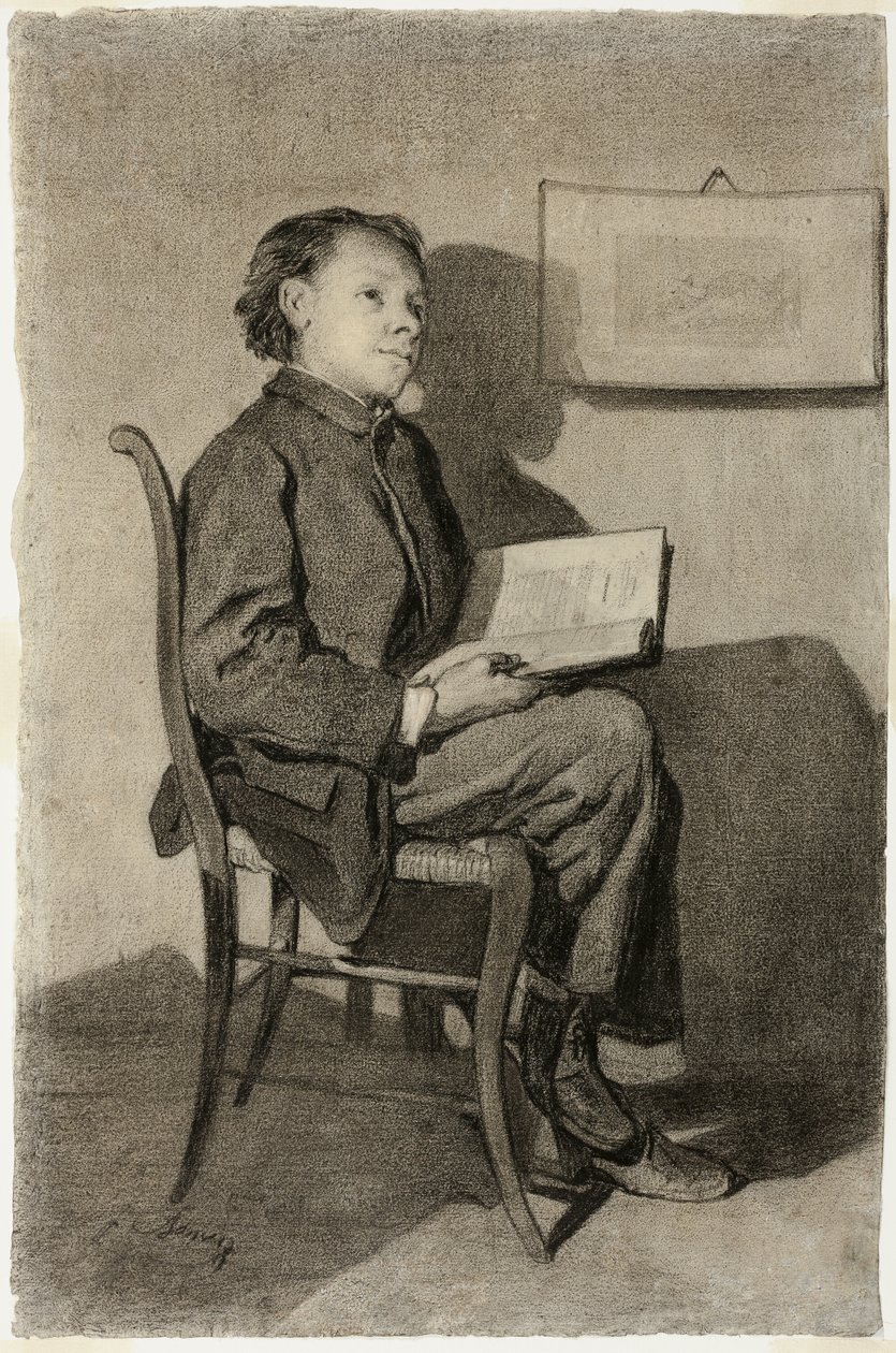 Olvasó fiú alkotó: François Bonvin