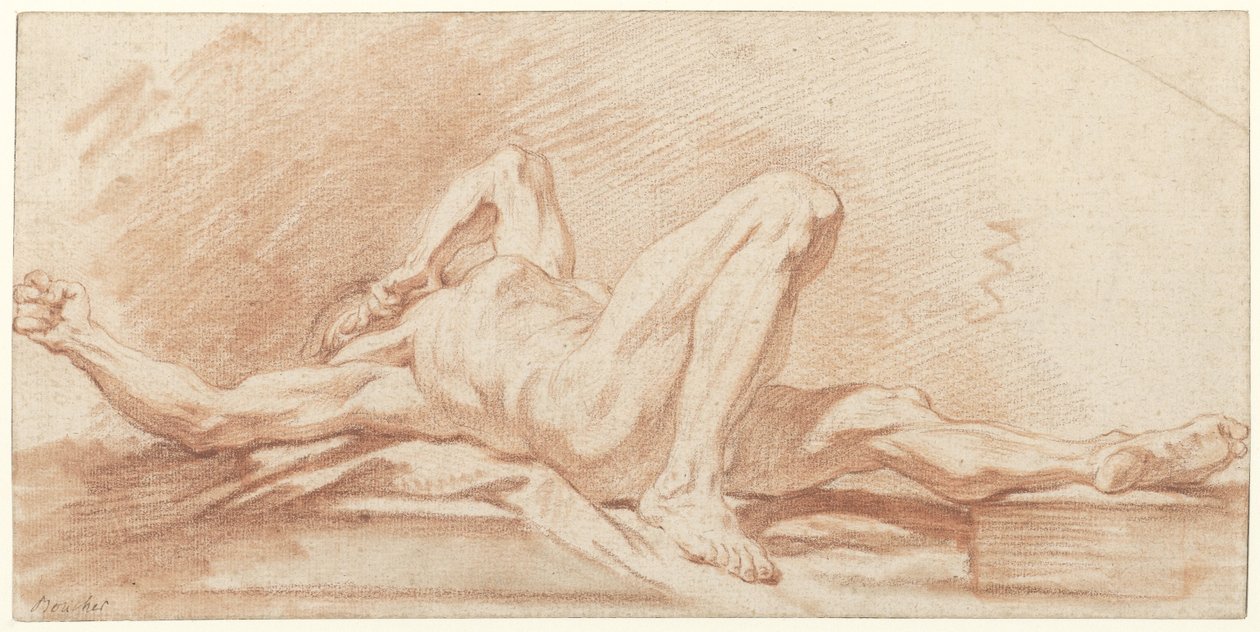 Tanulmány egy fekvő meztelen férfiról alkotó: François Boucher (possibly)