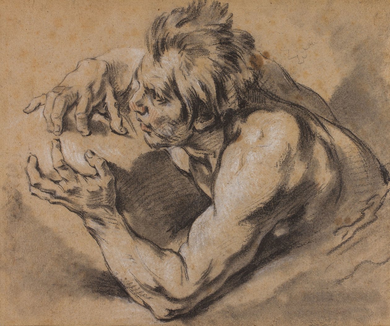 Boucher - Egy Triton tanulmánya, 1748-53 alkotó: François Boucher