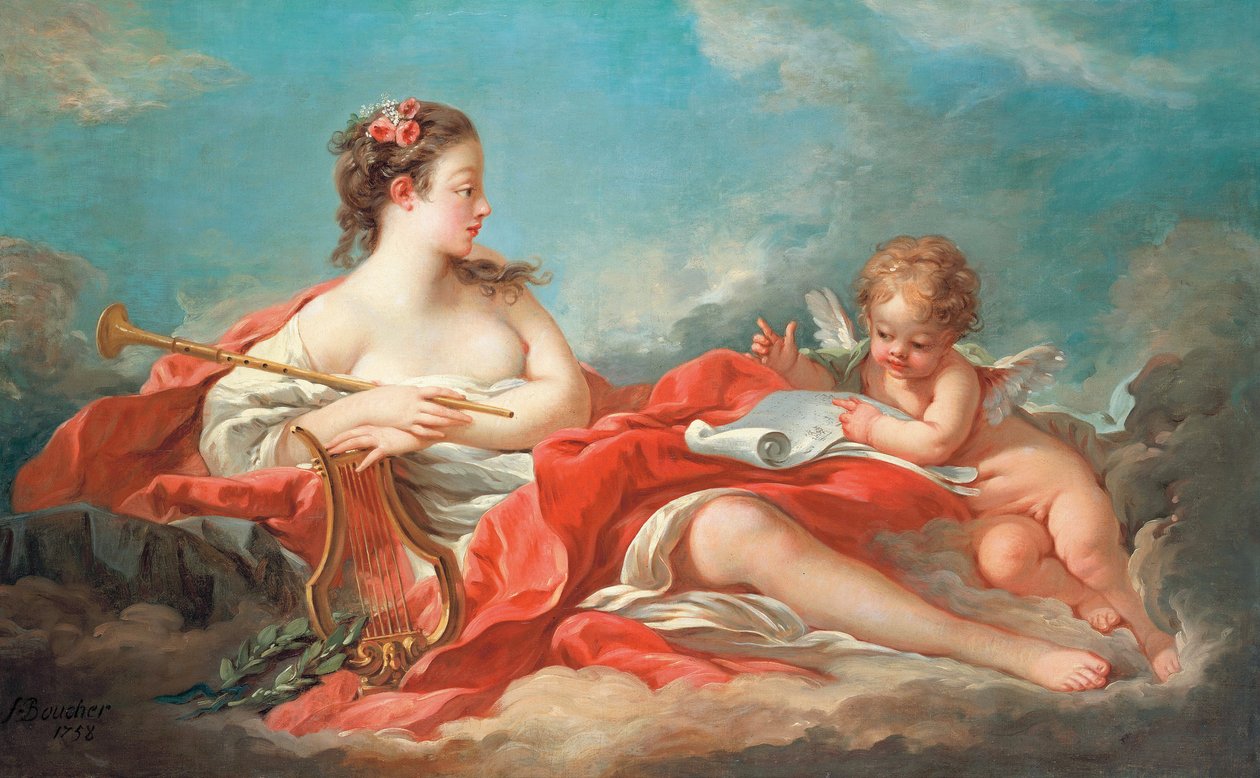 Erato, A szerelmi költészet múzsája alkotó: François Boucher