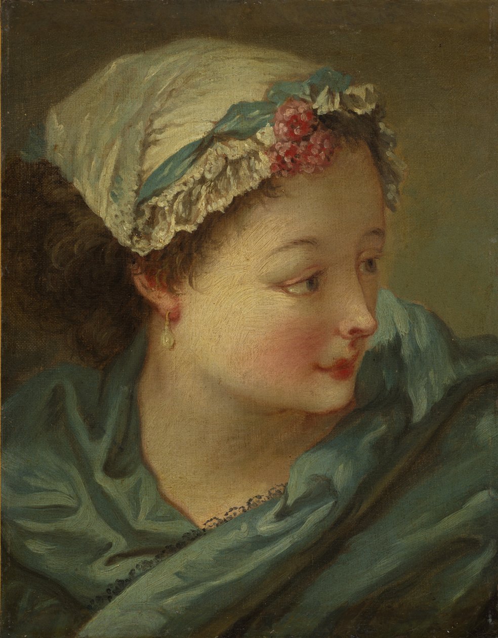 Egy fiatal nő feje alkotó: François Boucher