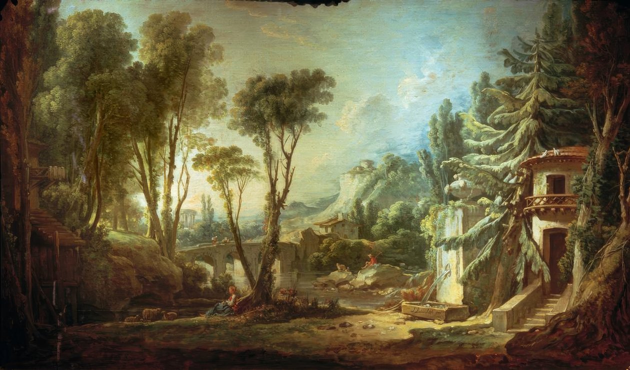 Lelkipásztori táj alkotó: François Boucher