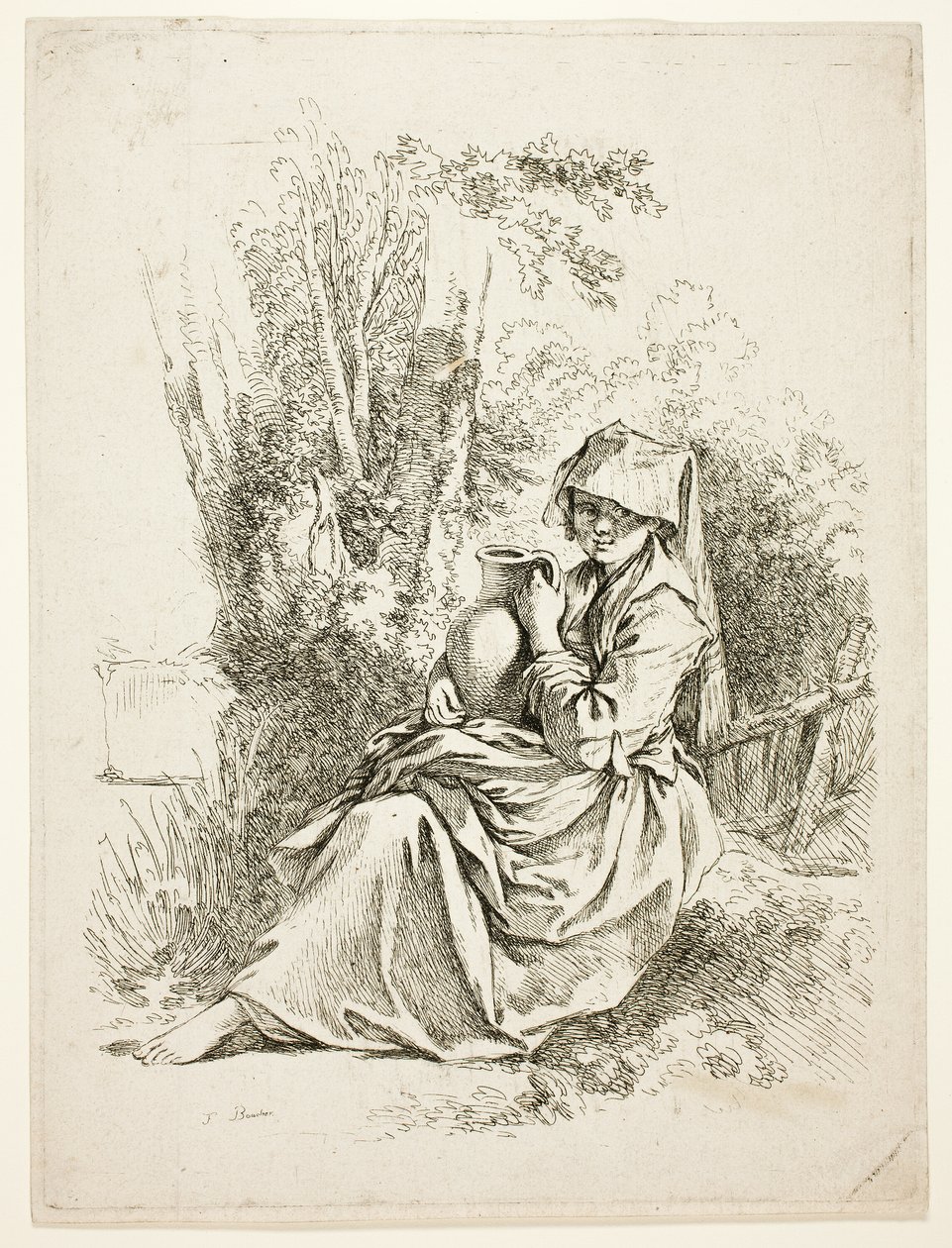 Parasztasszony egy kancsóval alkotó: François Boucher