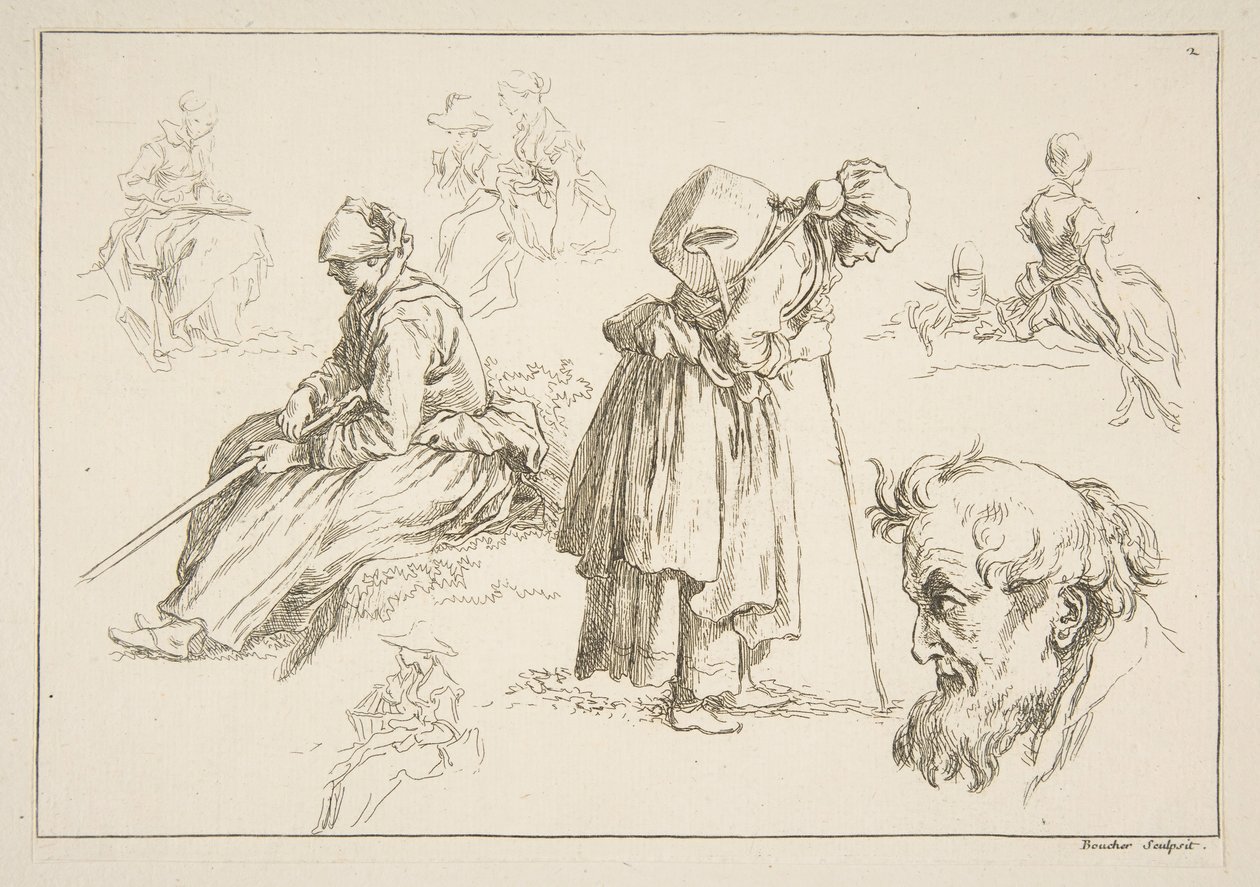 Vázlatlap, 1753. alkotó: François Boucher