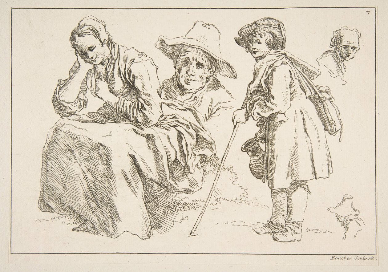 Vázlatlap, 1753. alkotó: François Boucher