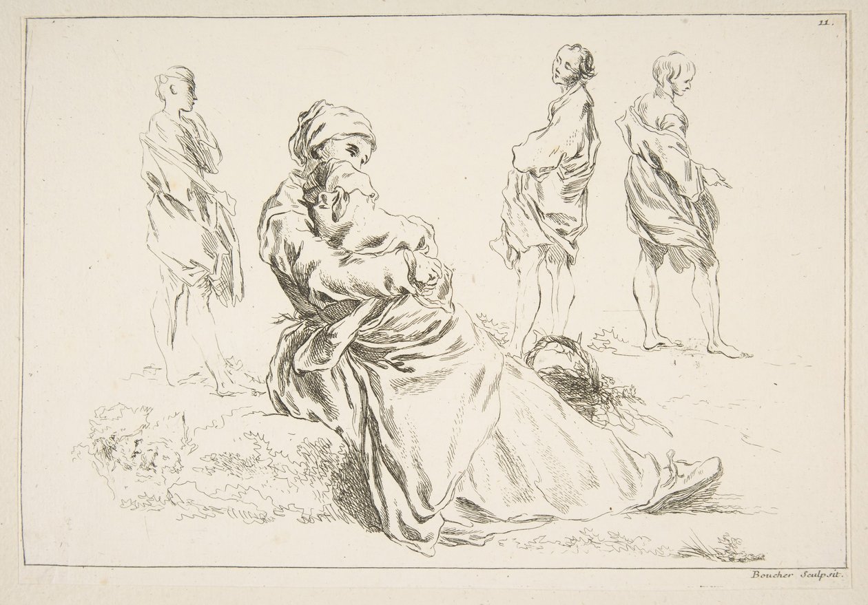 Vázlatlap, 1753. alkotó: François Boucher
