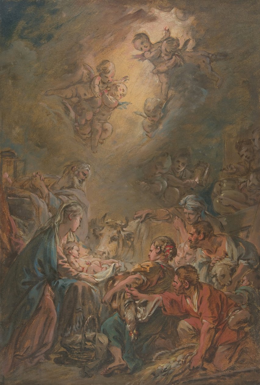 A Pásztorok imádata,. alkotó: François Boucher
