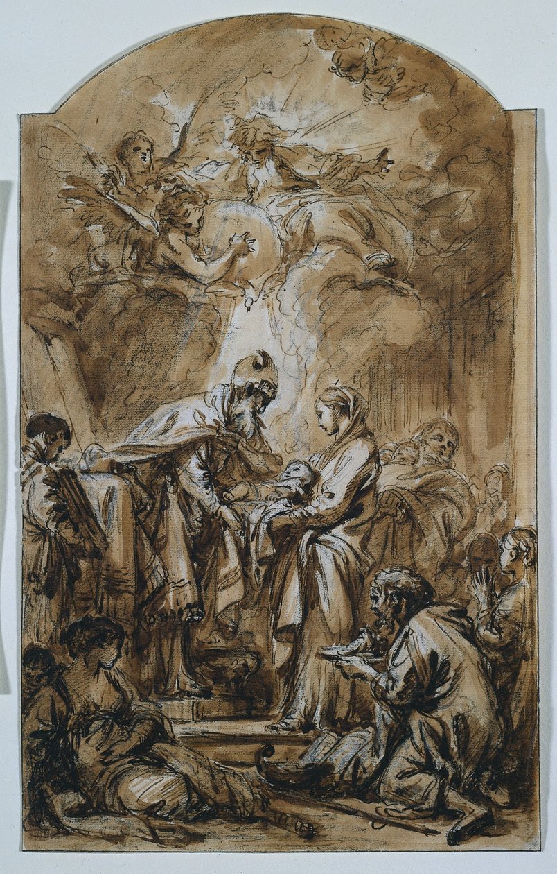 A bemutató a templomban, c. 1770. alkotó: François Boucher