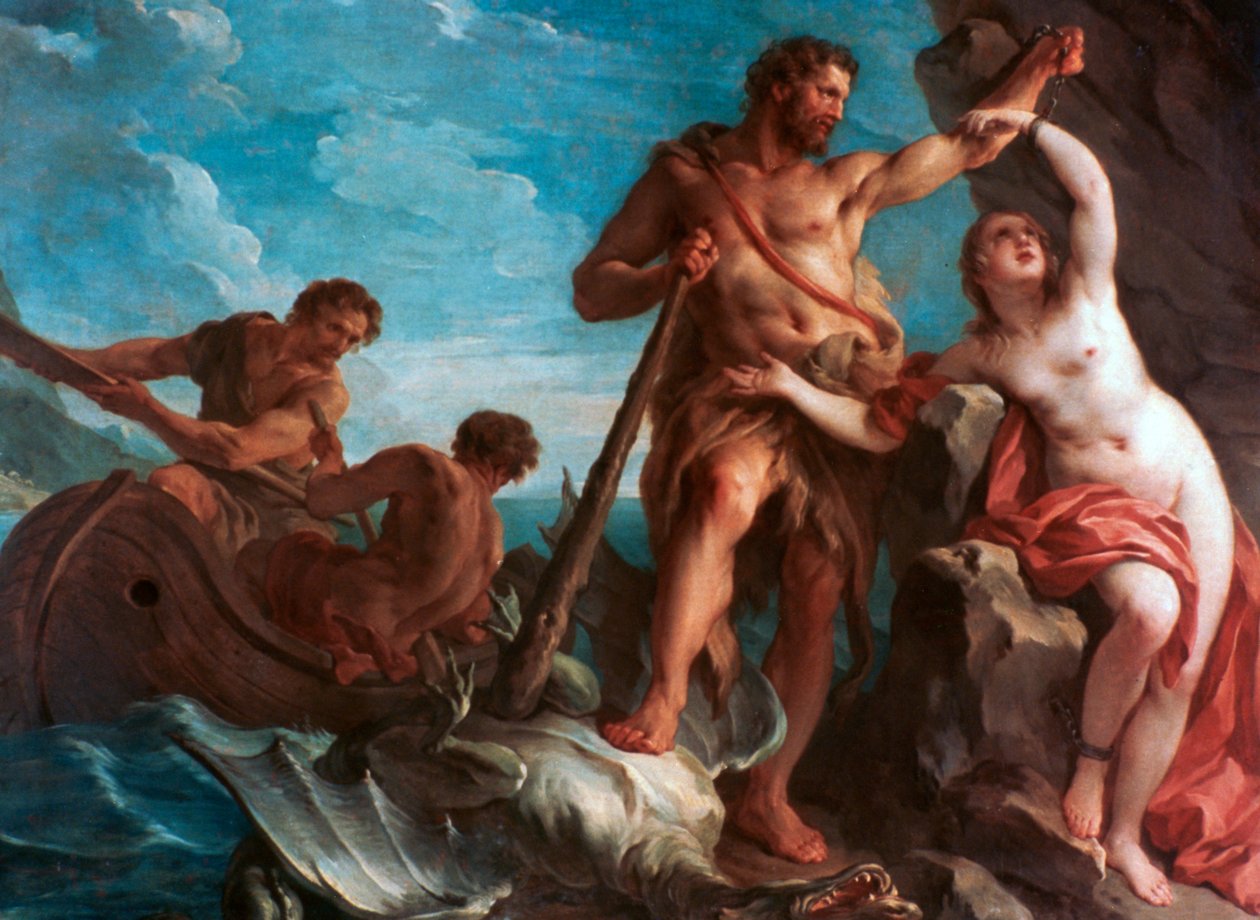 Heracles Delivering Hesione, c1708-1737 alkotó: François Lemoyne