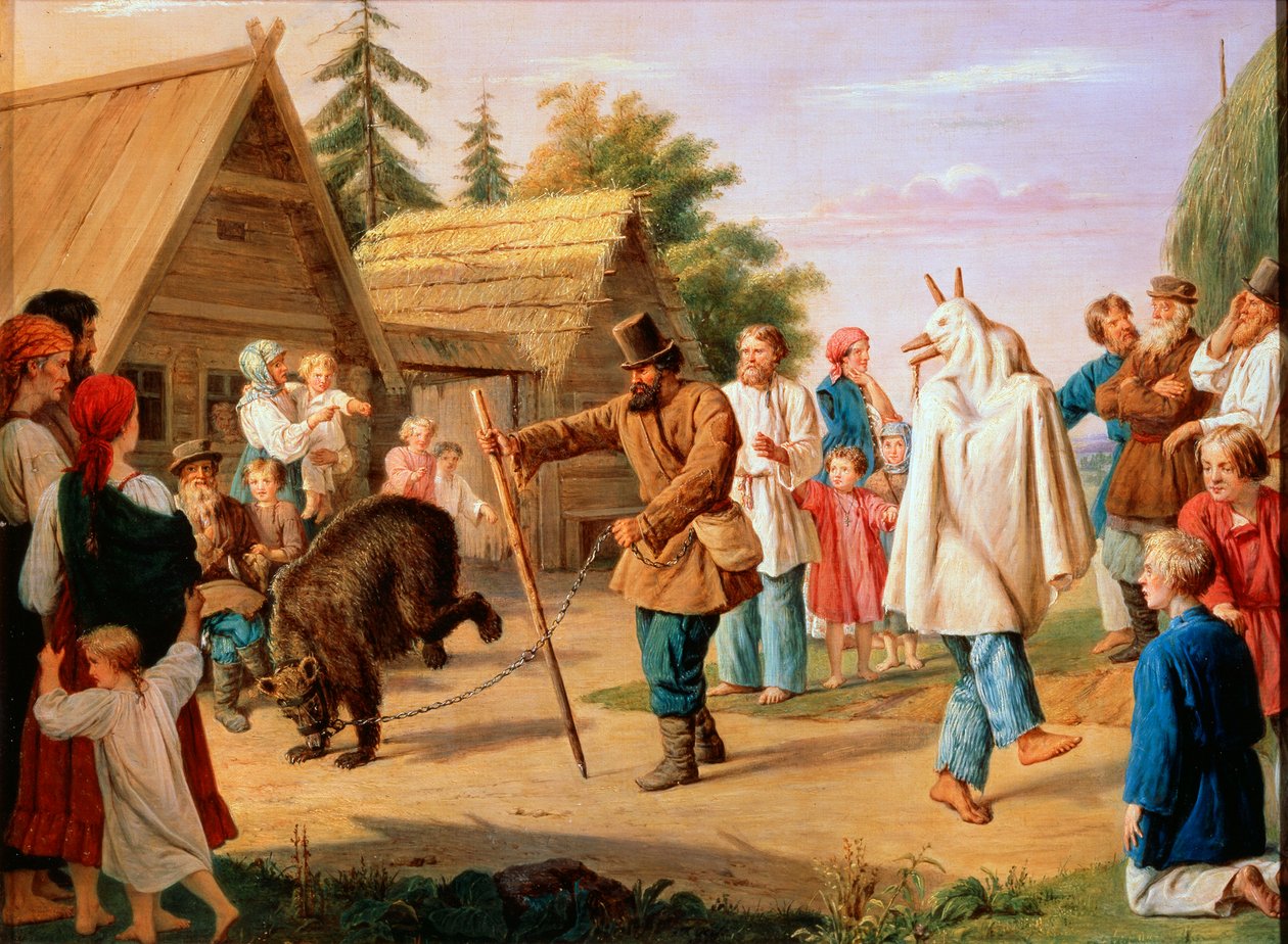 "Buffoons in a Village", 1857. alkotó: François Nicolas Riss