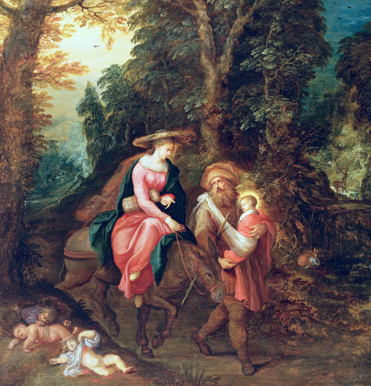 Repülés Egyiptomba (panel) (77031 részlet) alkotó: Abraham Govaerts