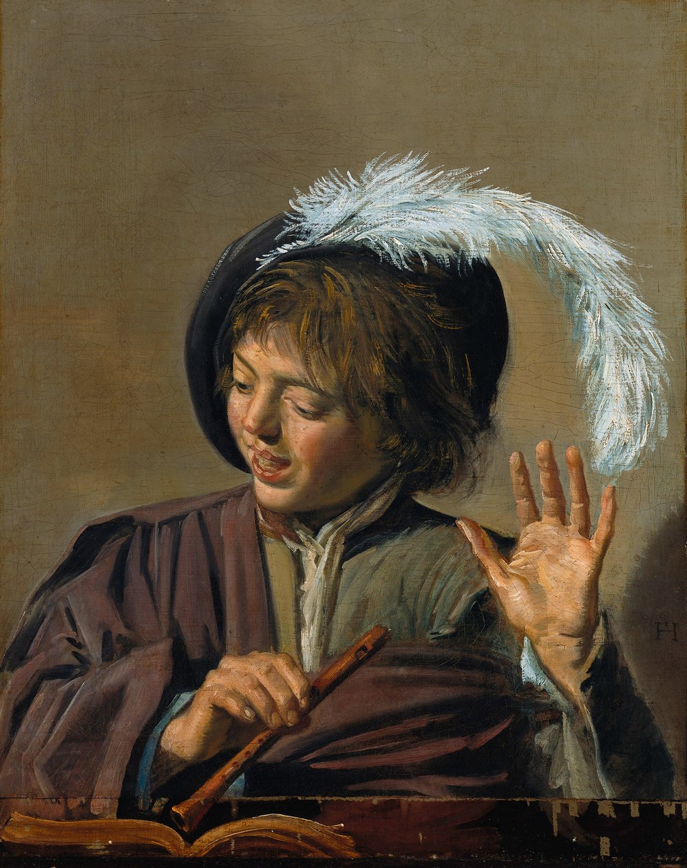 Éneklő fiú fuvolával alkotó: Frans Hals