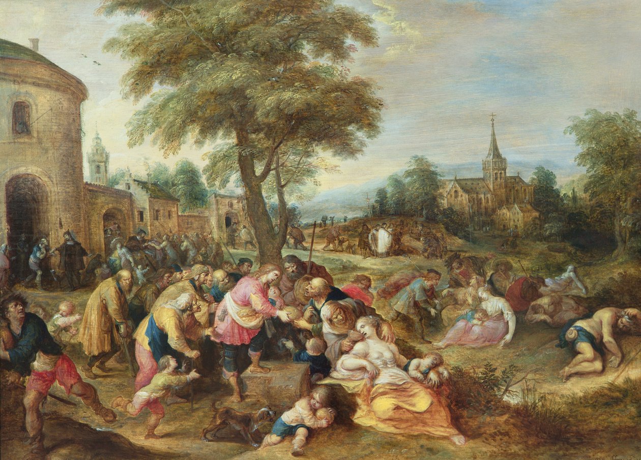 Az irgalmasság művei (olaj) alkotó: Frans II Francken the Younger