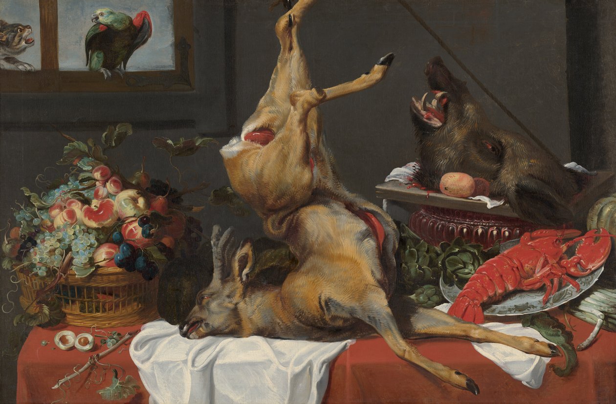 Csendélet döglött szarvasbikával alkotó: Frans Snyders or Snijders