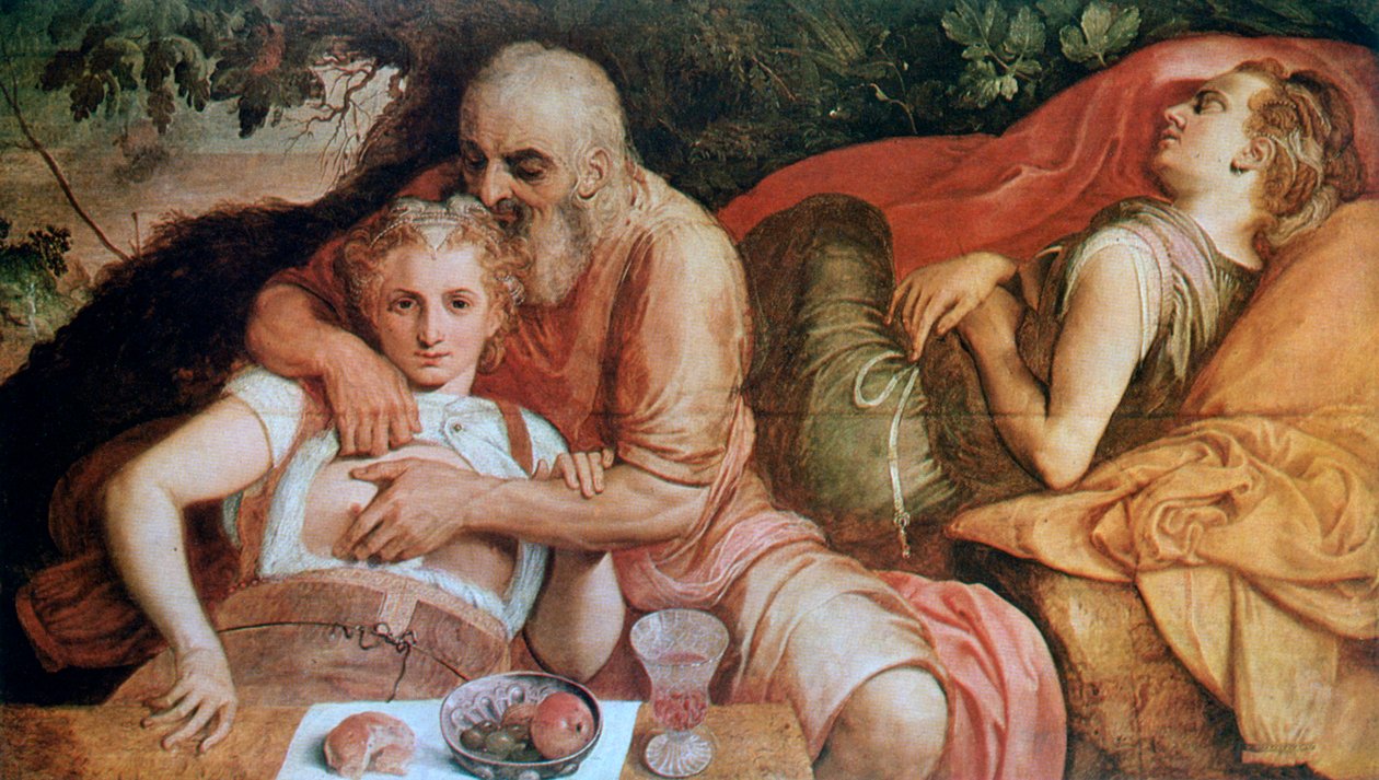 Lót és lányai, 1550 alkotó: Frans Floris