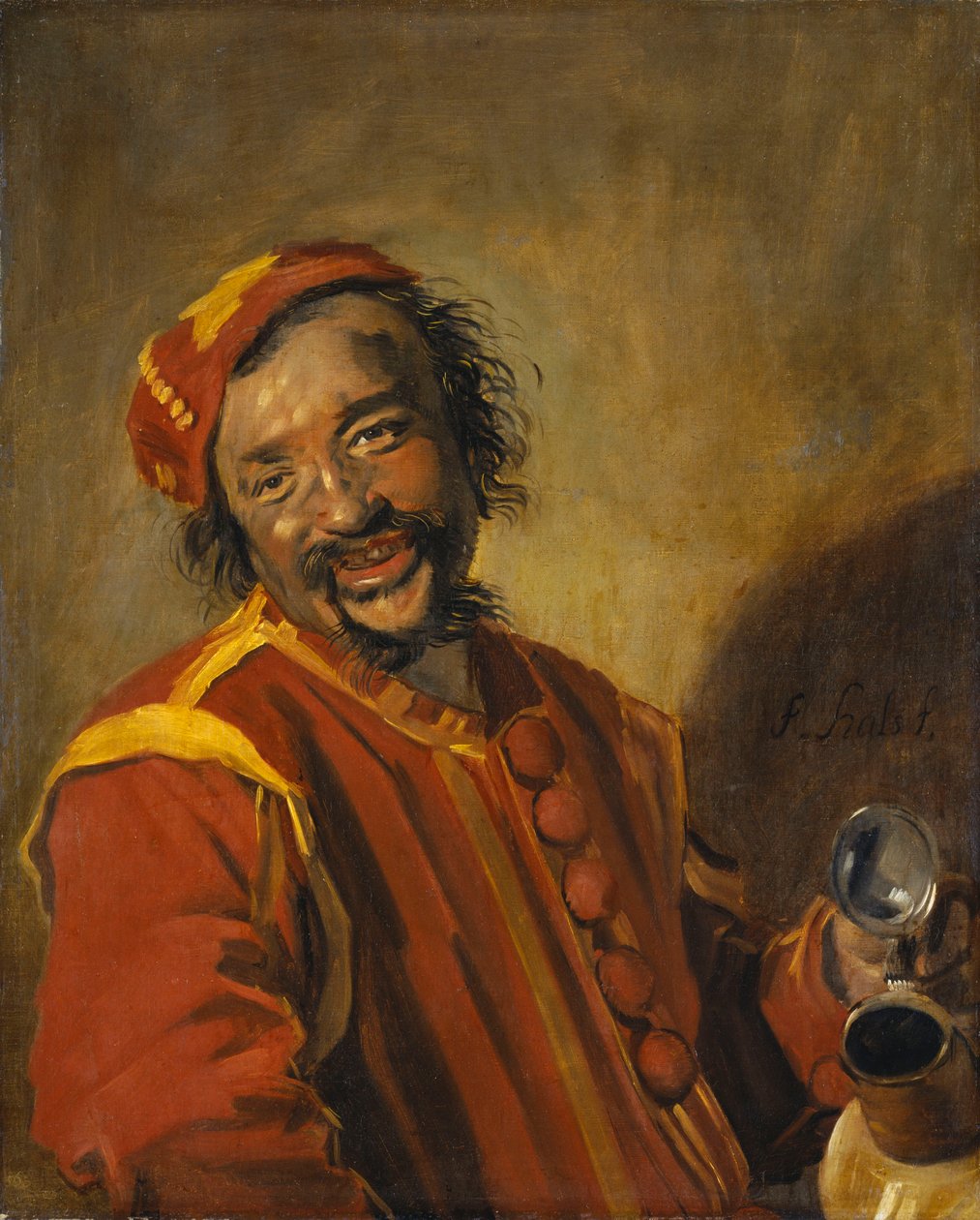 Németül: Der lustige Zecher / Peeckelhaering úr.  Peeckelhaeringh alkotó: Frans Hals
