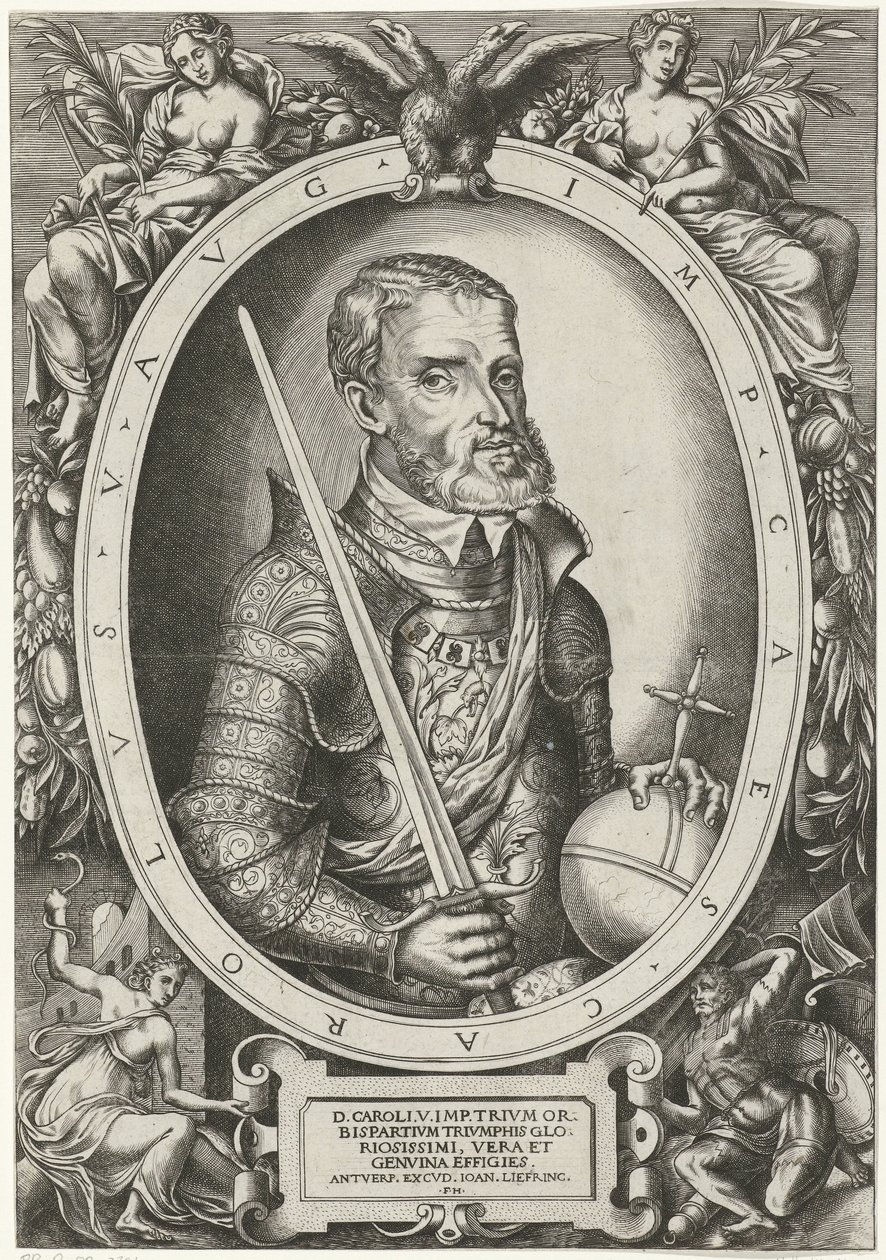 Portret van Karel V van Habsburg alkotó: Frans Huys