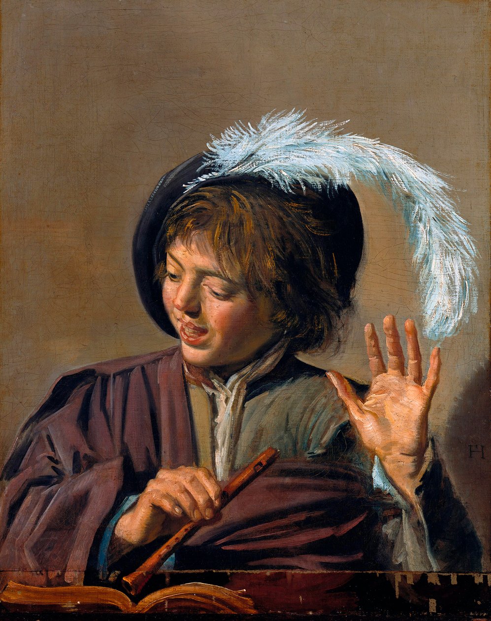 Éneklő fiú furulyával, 1623 körül alkotó: Frans I Hals