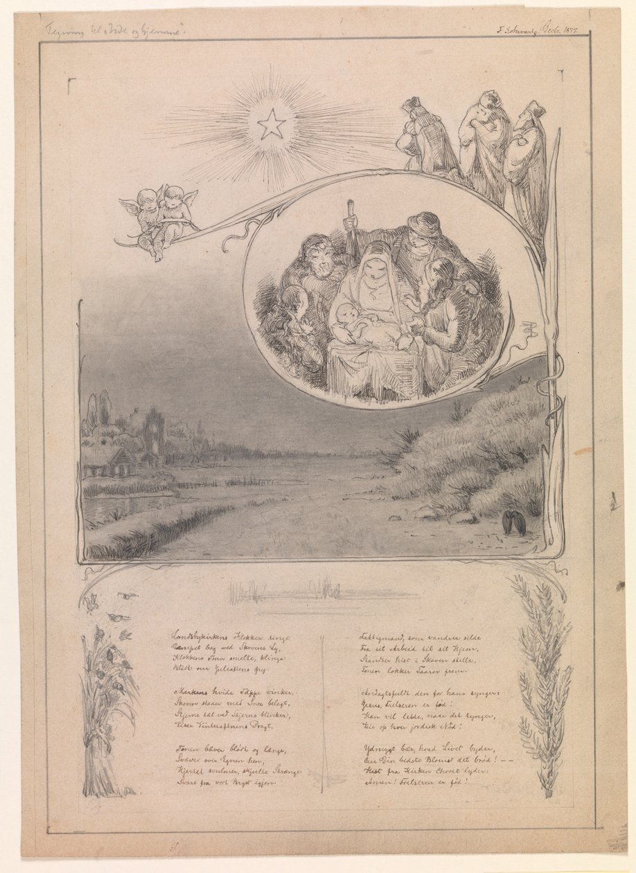 Karácsonyi rajz "Otthon" alkotó: Frans Schwartz