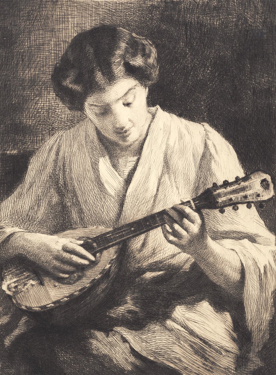 Mandolin játszó hölgy alkotó: Frans Schwartz