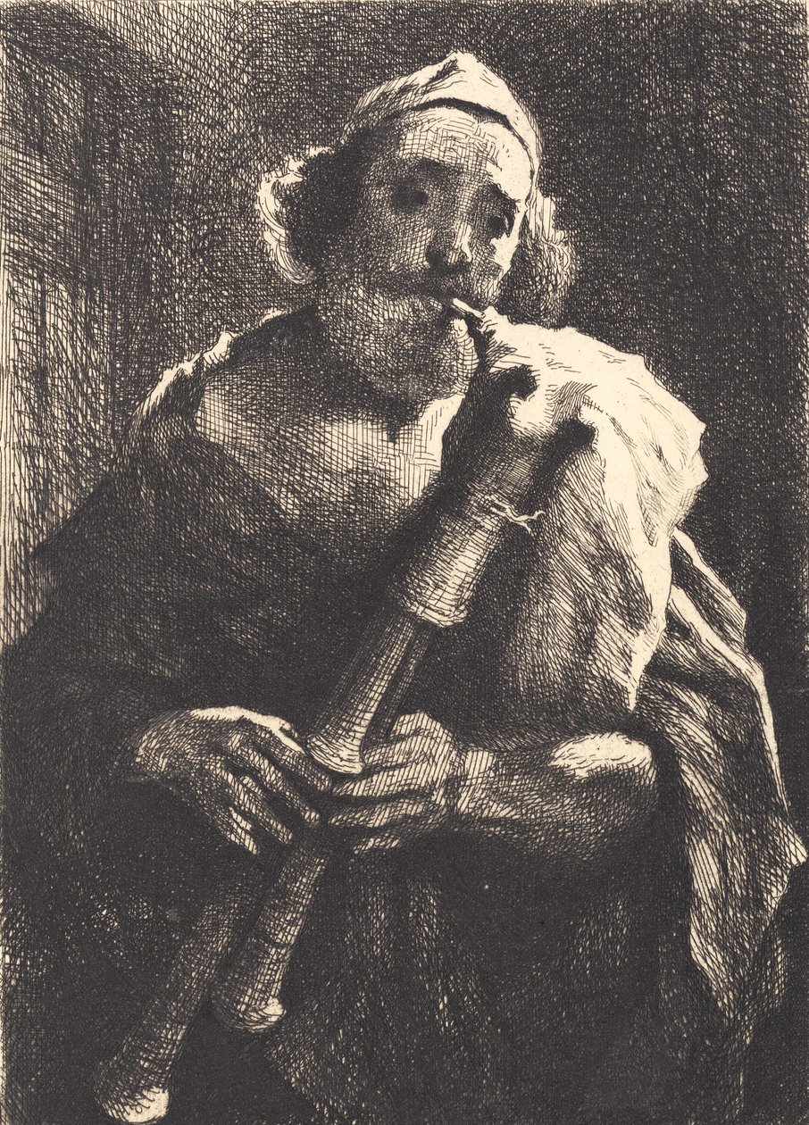 Duda játszik öreg pásztor alkotó: Frans Schwartz