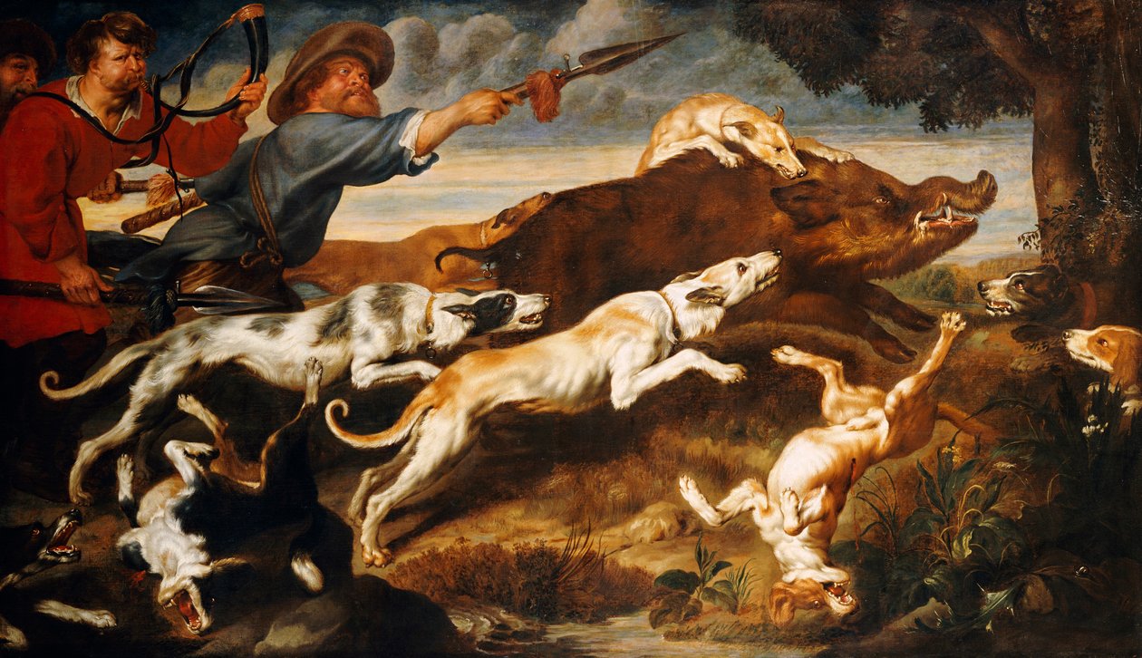 Vaddisznó vadászat alkotó: Frans Snyders or Snijders