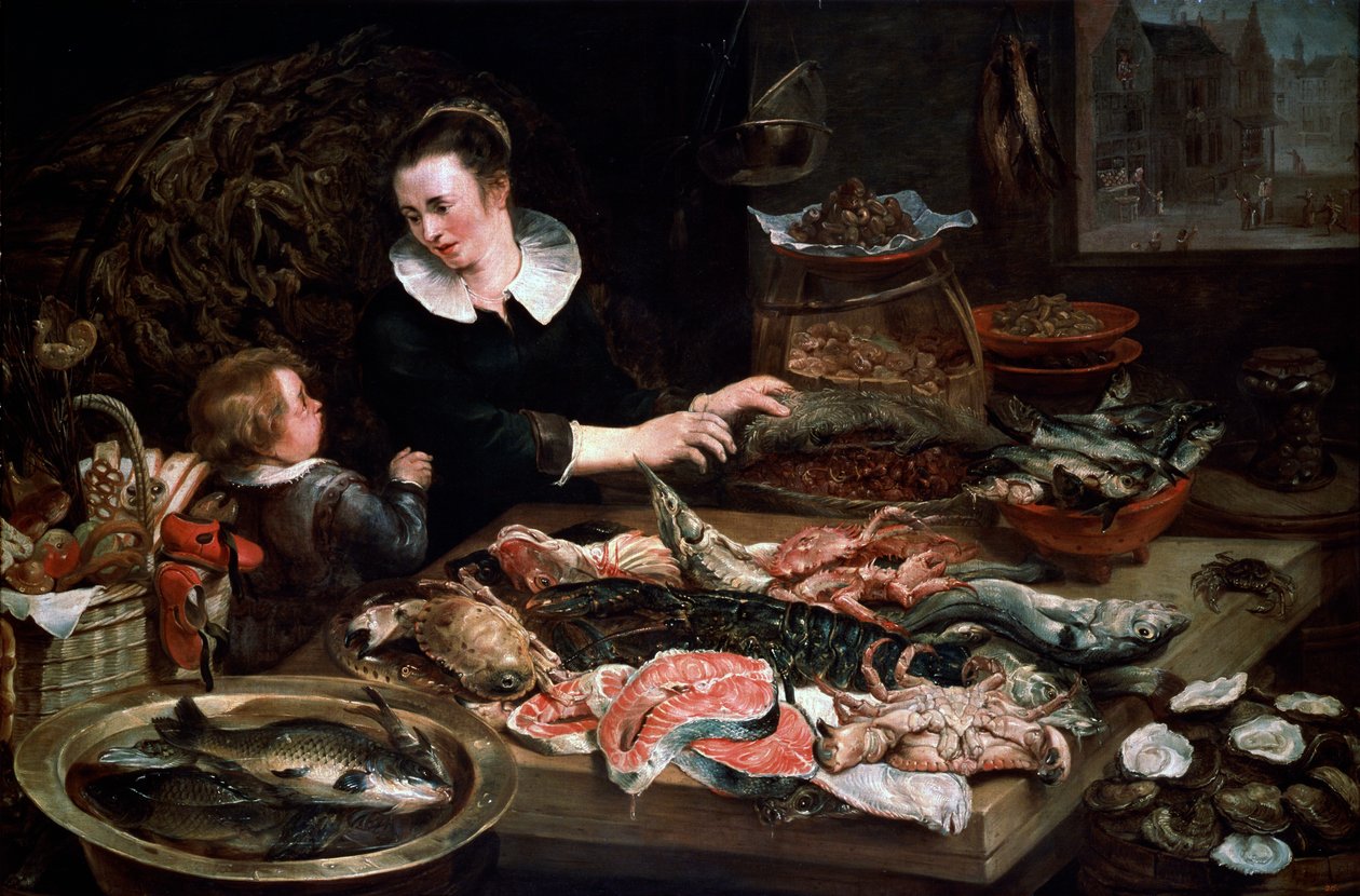 A Fishmongers Shop, c1616-1618. alkotó: Frans Snyders or Snijders
