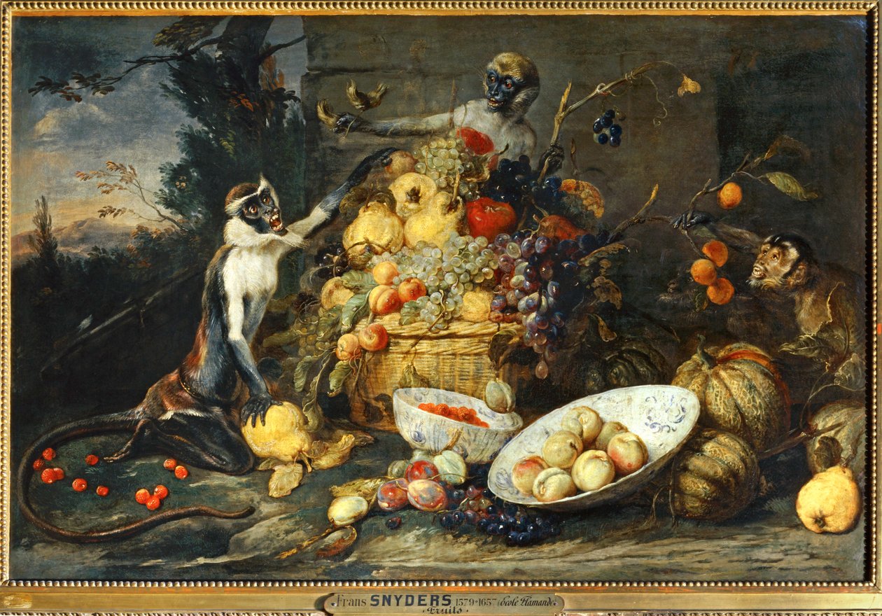Három majom, gyümölcstolvajok ... alkotó: Frans Snyders