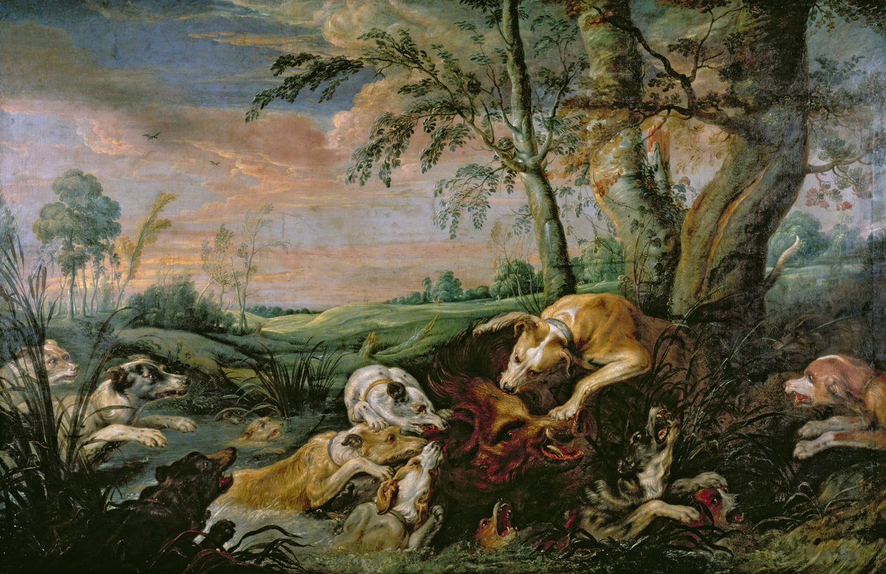 Vaddisznó vadászat alkotó: Frans Snyders or Snijders