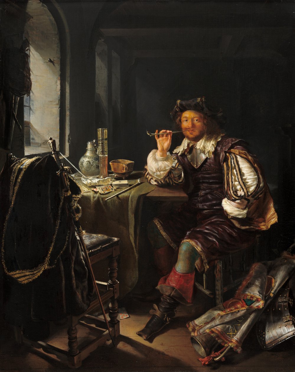 Egy katona pipázik alkotó: Frans van Mieris