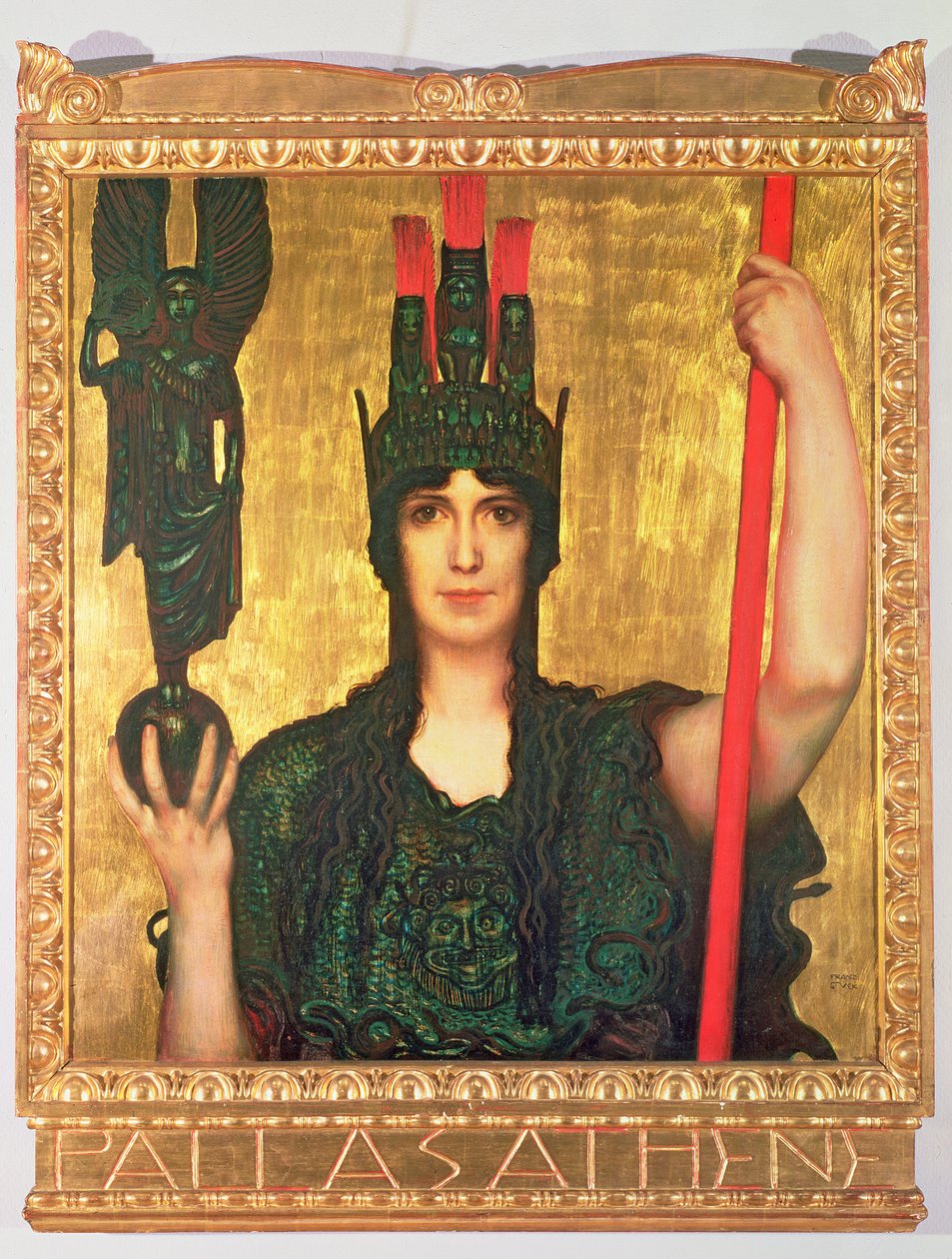 Pallas Athéné, 1898 (panel) alkotó: Franz von Stuck