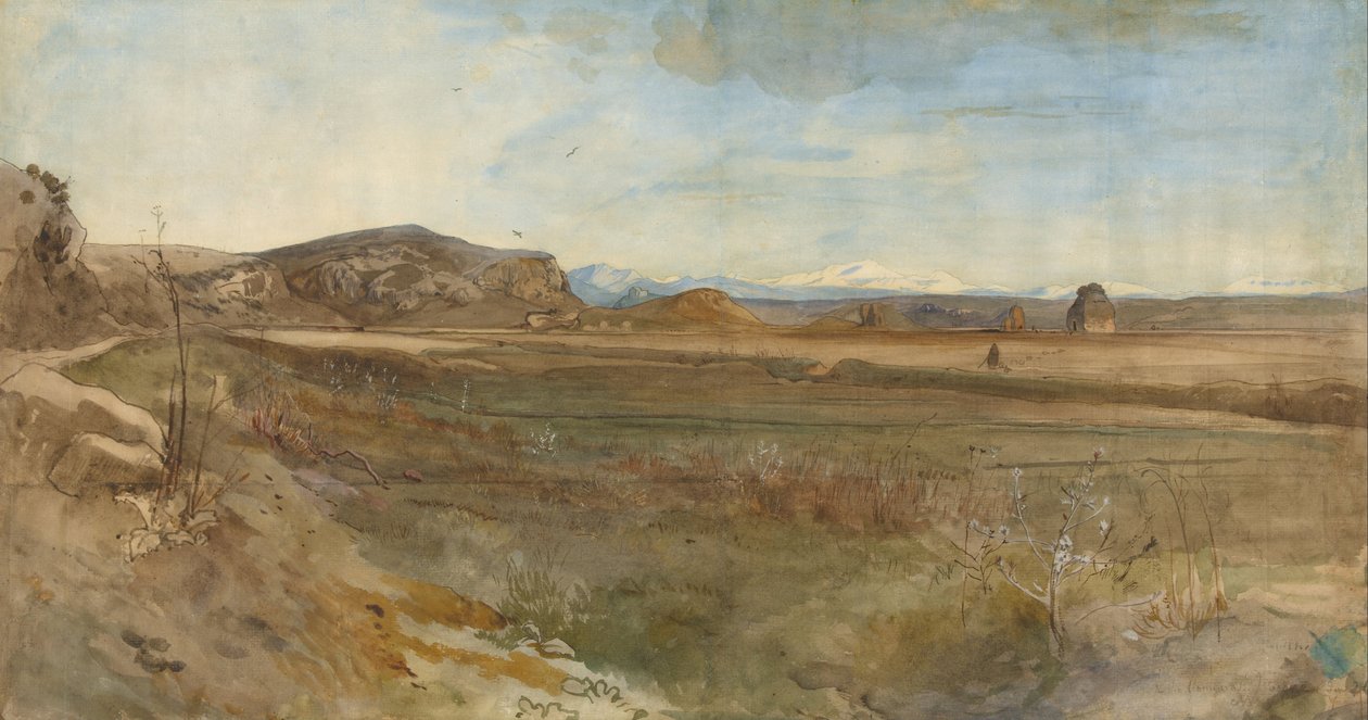 Tájkampány a Via Flaminia -n alkotó: Franz Albert Venus