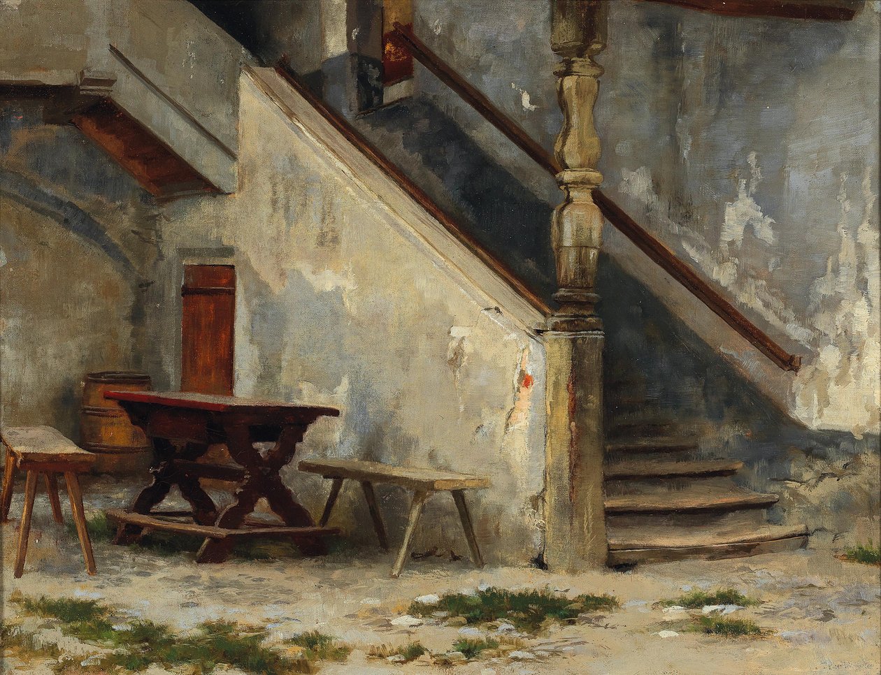 Ház folyosó lépcsőházzal alkotó: Franz Defregger