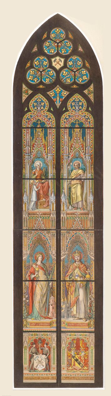 Üvegablak tervezése a fogadalmi templomban, Bécs alkotó: Franz Jobst