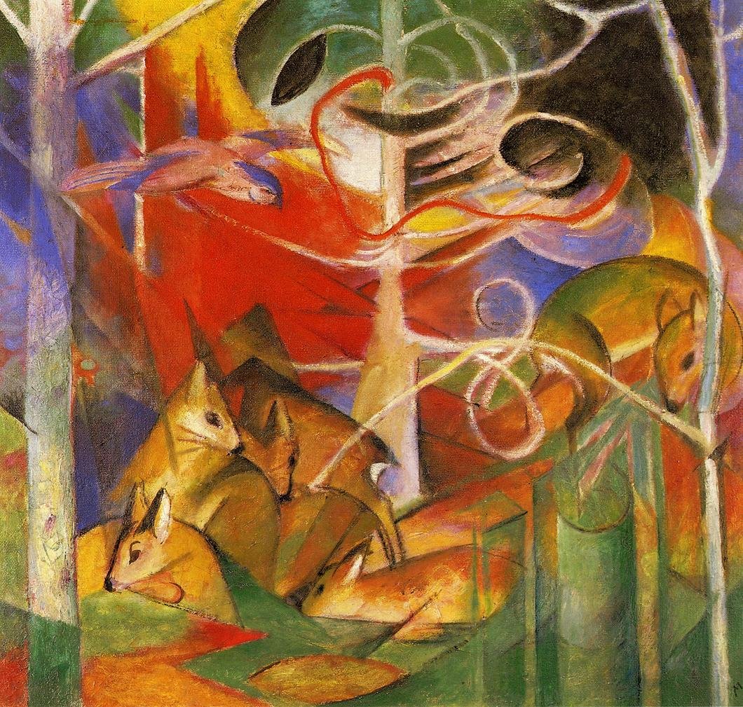 Szarvas az erdőben alkotó: Franz Marc