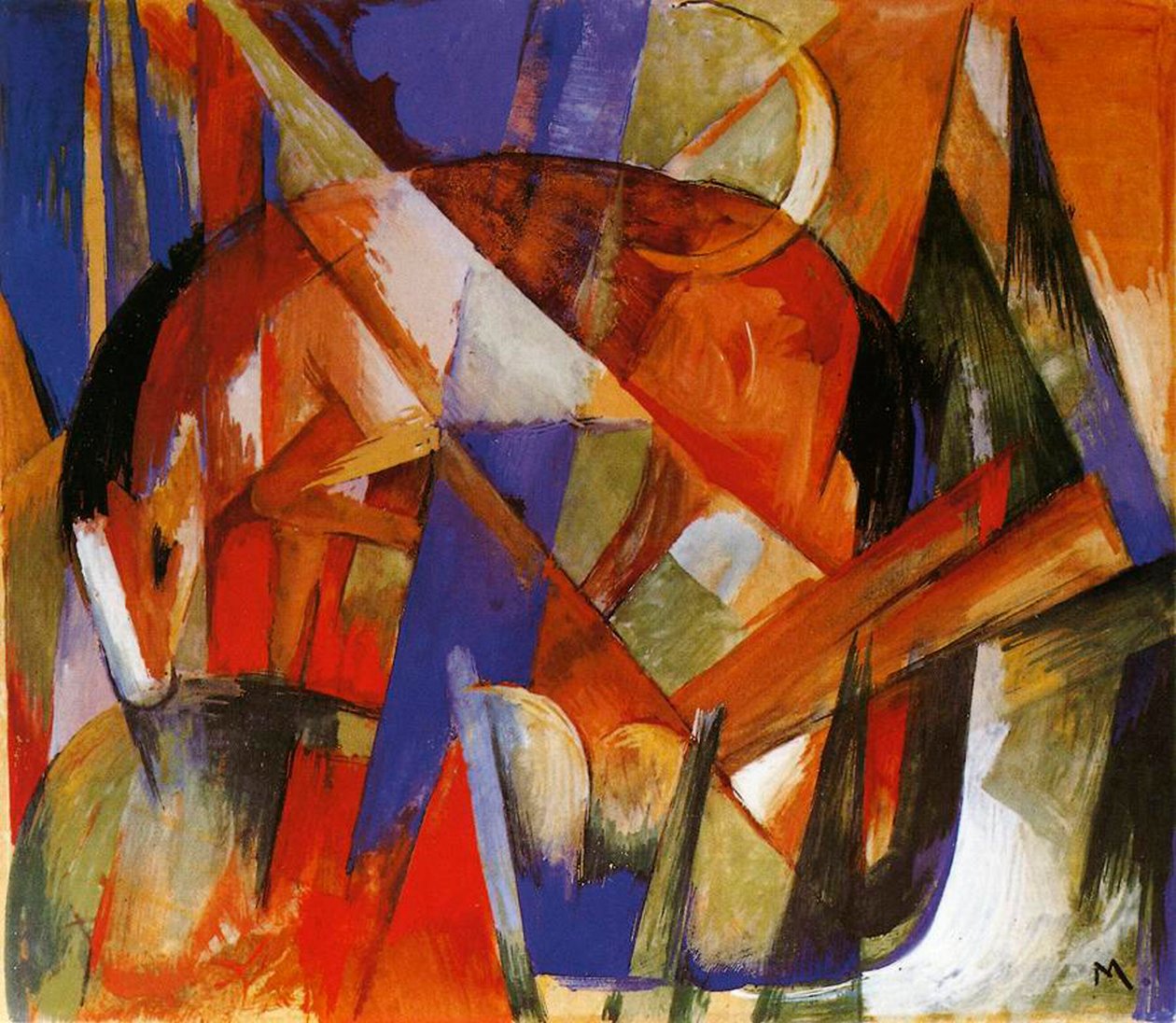 Fabulous Beast II, 1913 (tempera a fedélzeten) alkotó: Franz Marc