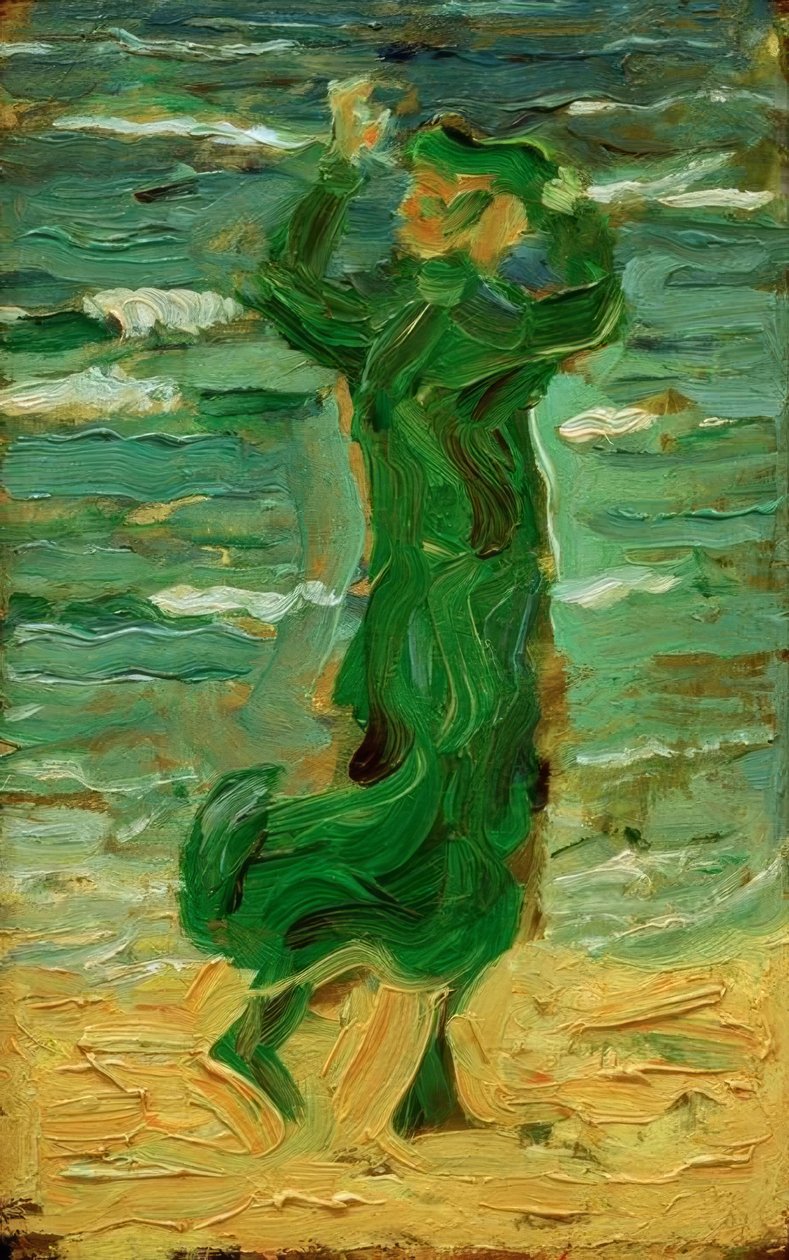 Nő a szélben a tenger mellett alkotó: Franz Marc