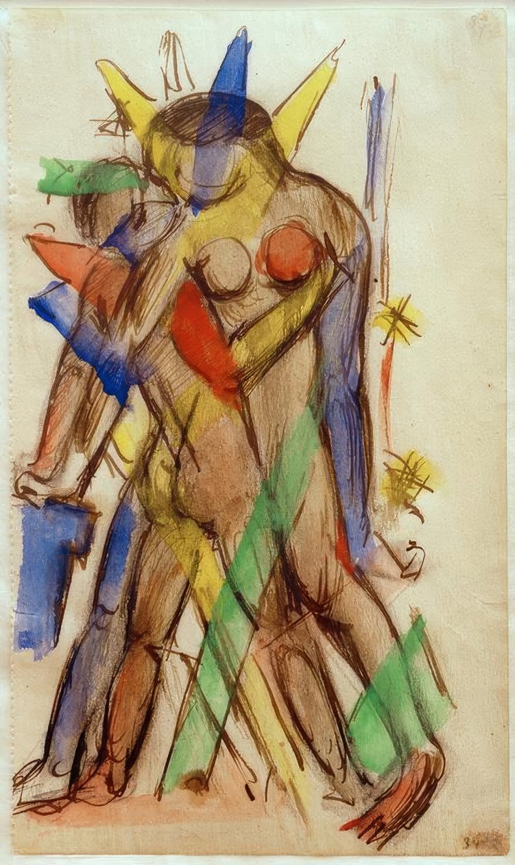 Szerelmesek alkotó: Franz Marc
