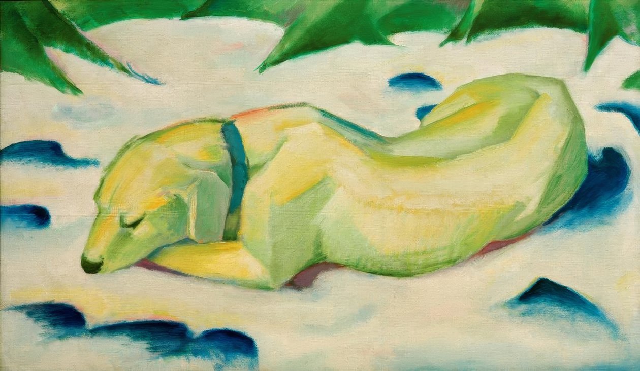 Kutya feküdt a hóban alkotó: Franz Marc