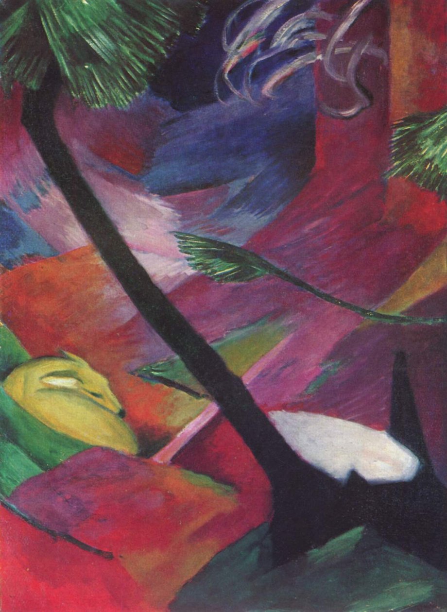 Szarvas az erdőben alkotó: Franz Marc