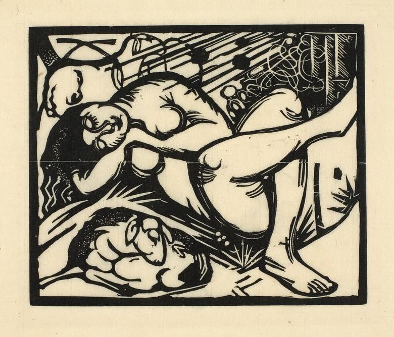 Alvó pásztornő alkotó: Franz Marc