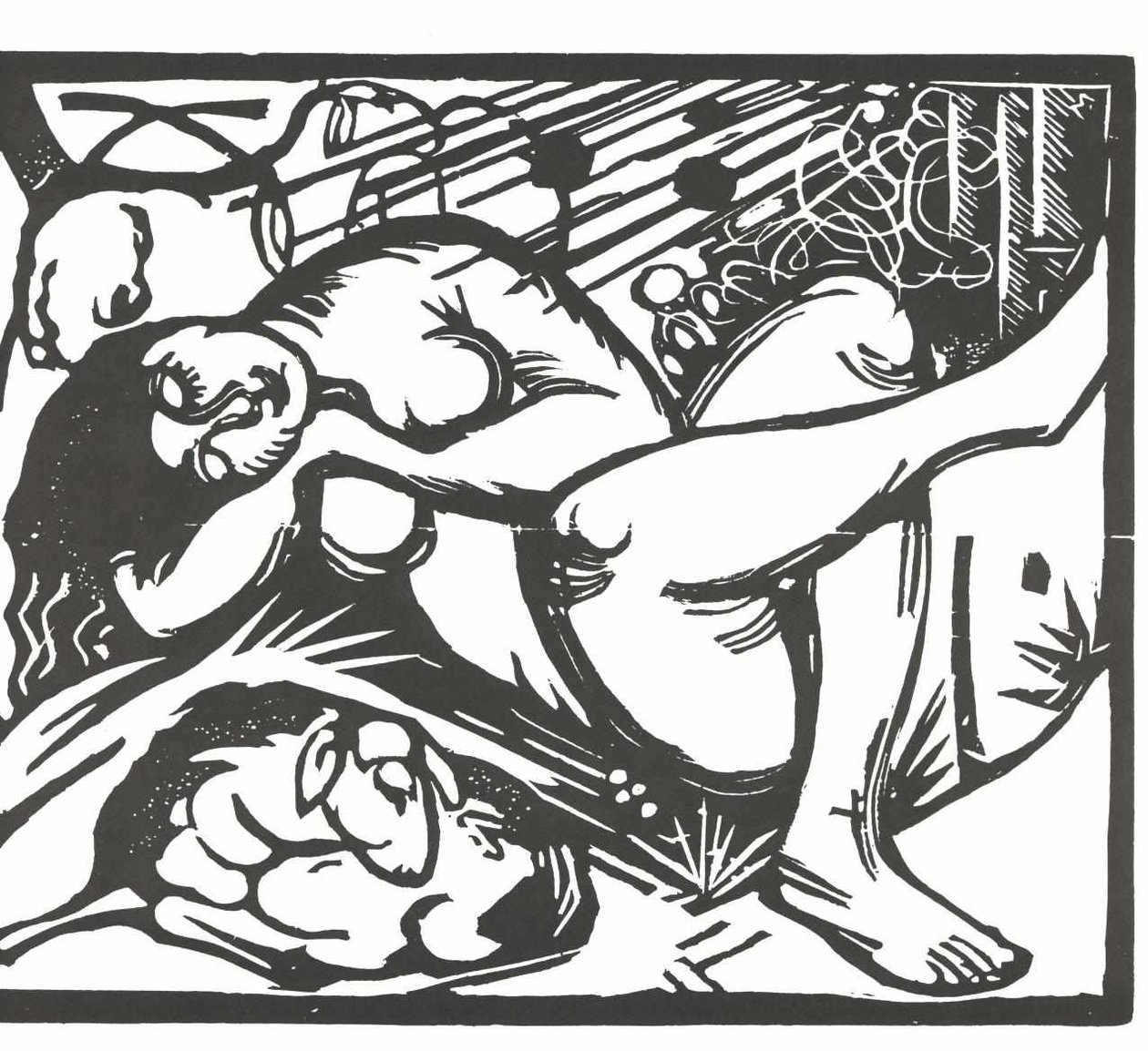 Alvó pásztornő alkotó: Franz Marc