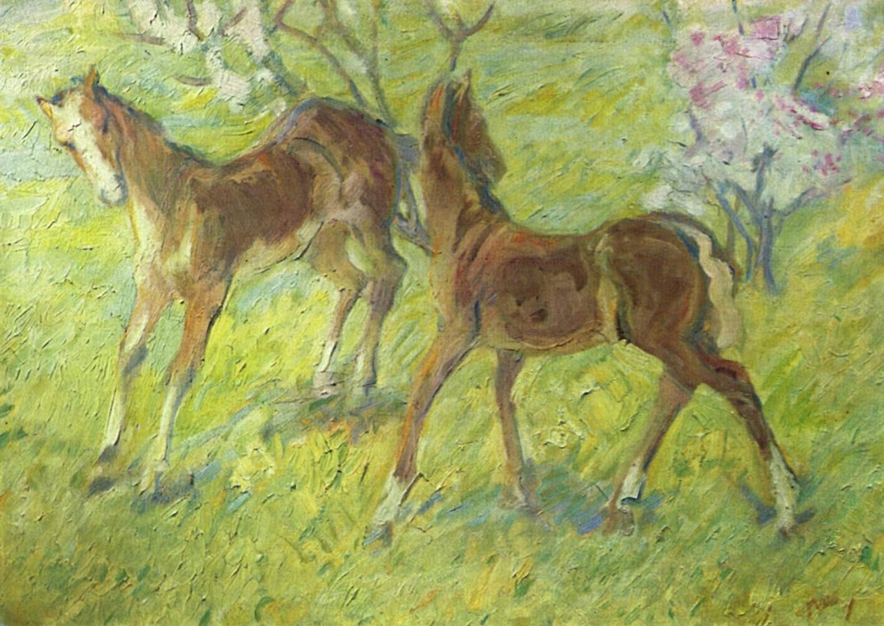 Ugró csikók alkotó: Franz Marc