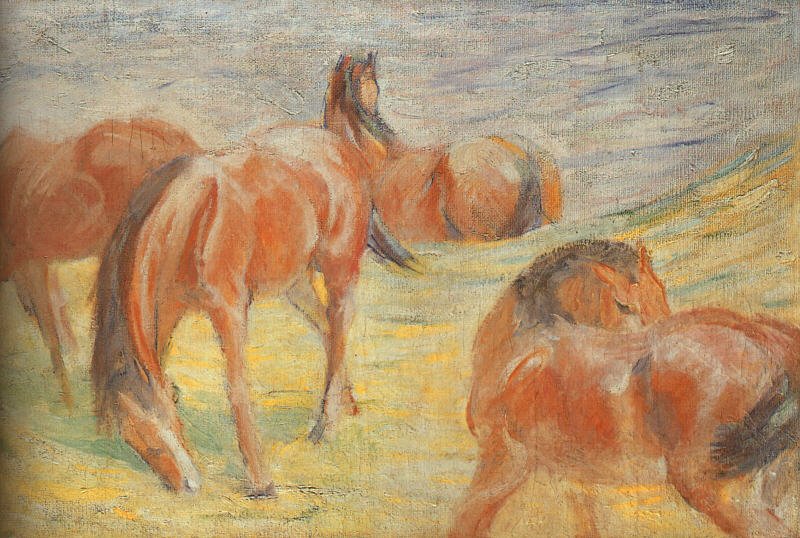 Legelő lovak alkotó: Franz Marc