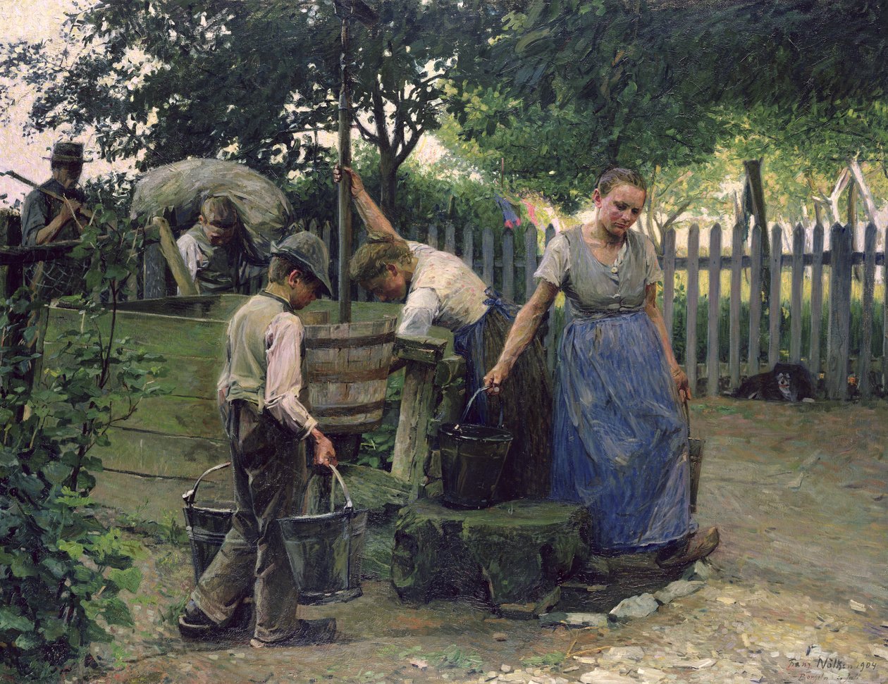 A kútnál alkotó: Franz Nolken
