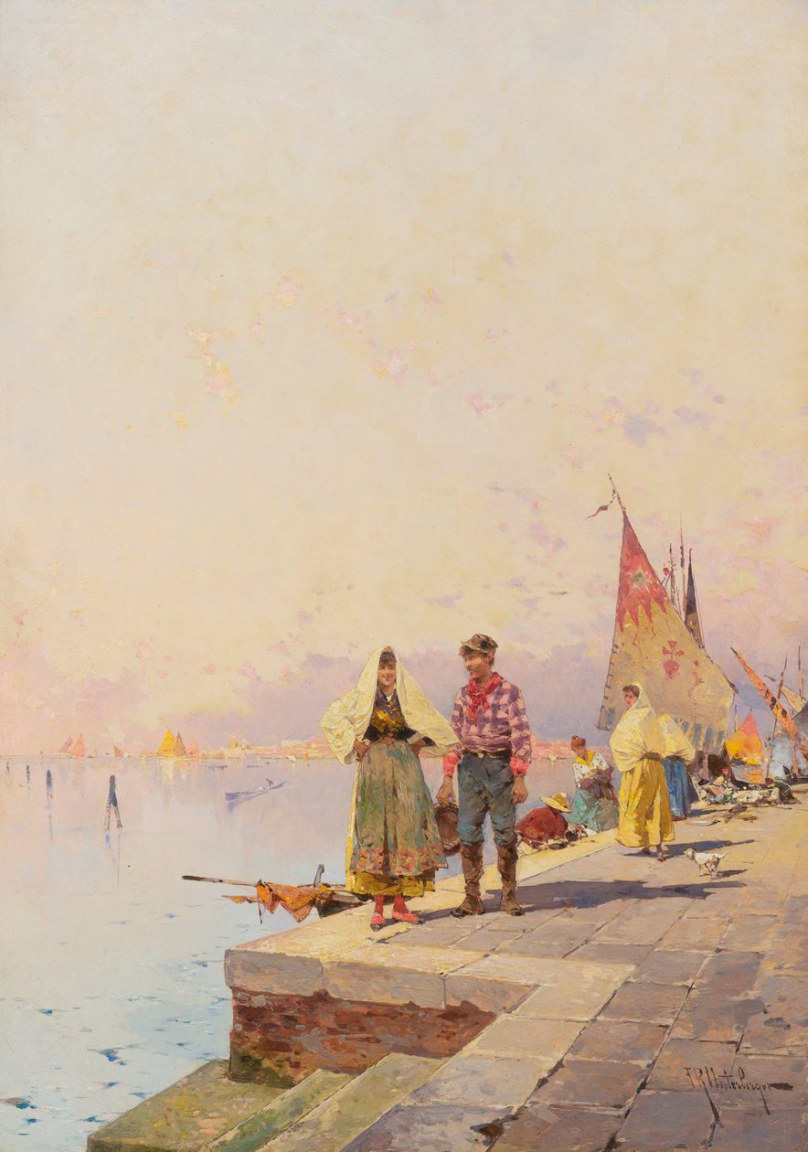 Napsütéses nap Velencében. alkotó: Franz Richard Unterberger