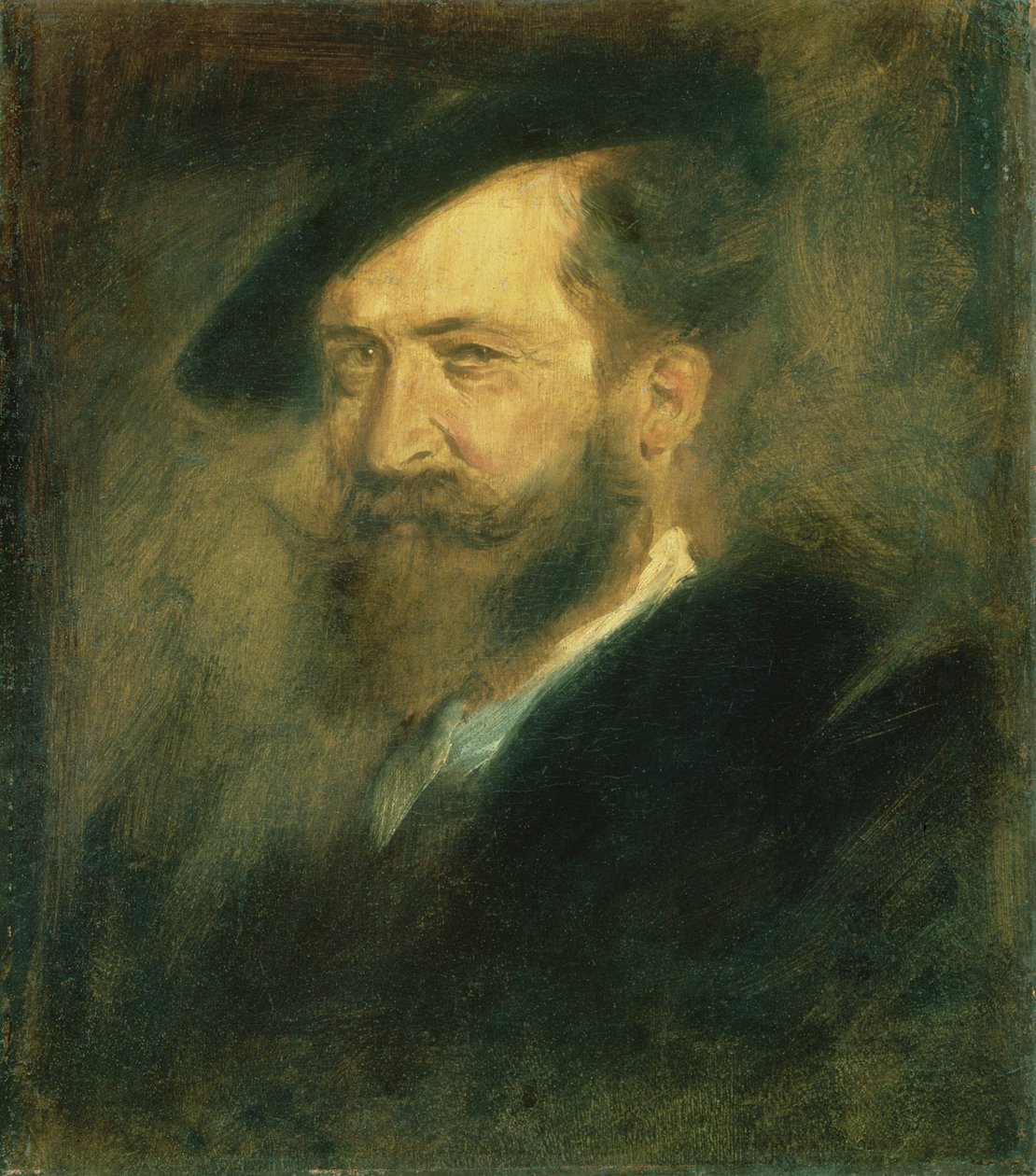Wilhelm Busch (1832-1908) művész portréja, 1878 körül alkotó: Franz Seraph von Lenbach
